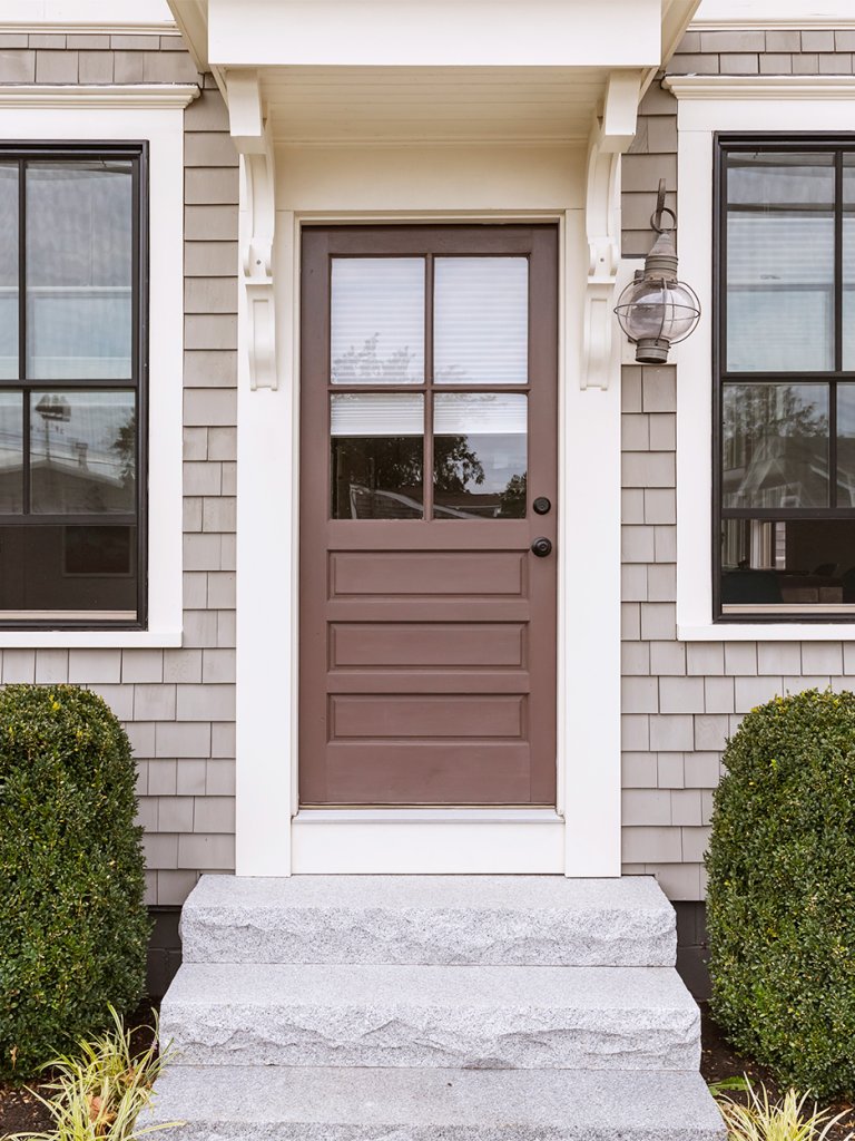 house with brown door