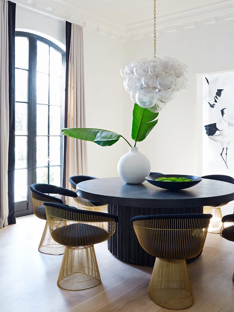 modern black dining room