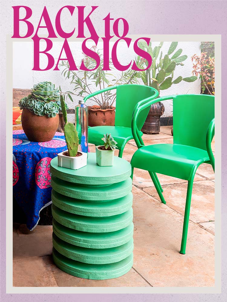green geometric patio furniture