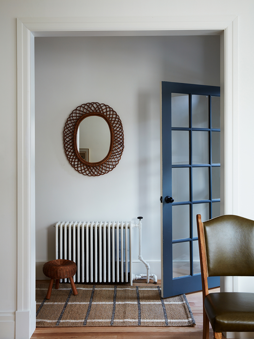 blue entryway door